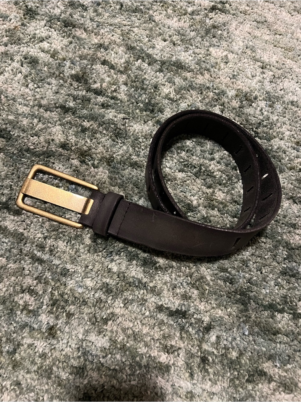 We The Free Women’s Black Leather Belt with Gold Buckle Size XS / S